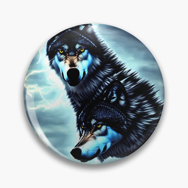 Item preview, Lightning wolf pack night sky designed and sold by BigBrainArtwork.