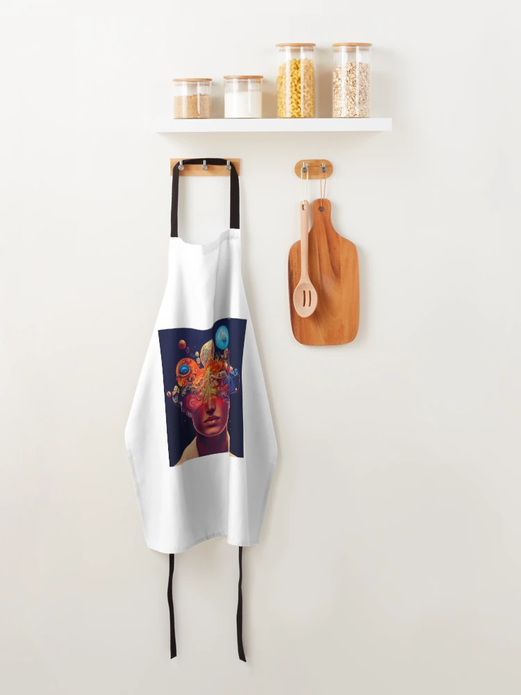 Thumbnail 4 of 6, Apron, Exploding head | Use your imagination designed and sold by RenaissanceAI.