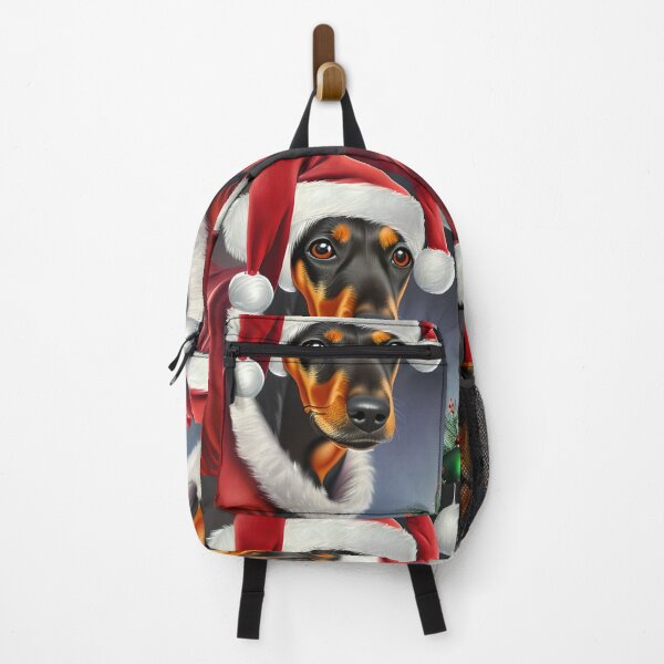 Item preview, Christmas Toy Manchester Terrier Wearing Santa Pajamas designed and sold by ZenEverAI.