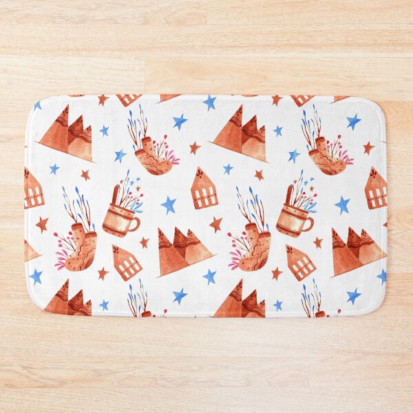 Item preview, "Winter in the mountains" cosy seamless pattern designed and sold by pinkyfish1010.