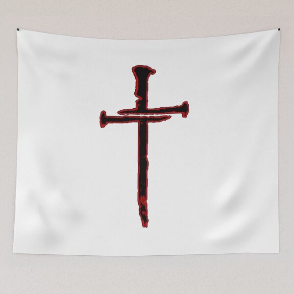 Item preview, Cross of Nails Black and Red Color designed and sold by Rowena Jones.