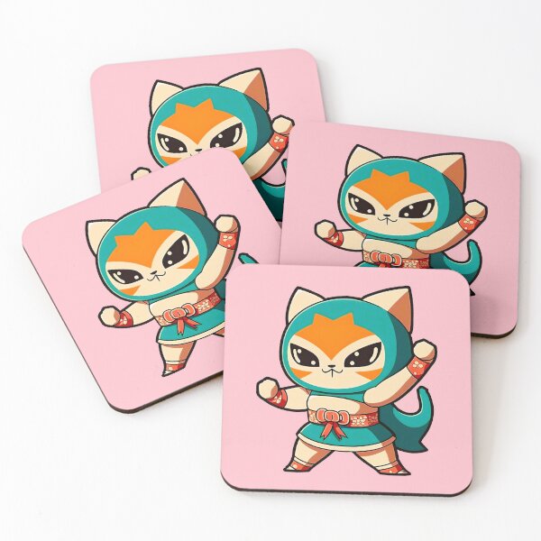 Item preview, Lucha Libre Cats | Mexican Wrestling | Kawaii Cats | Chibi Cats | Anime Cats | Lucha Libre Cats 030 designed and sold by Catcosm.