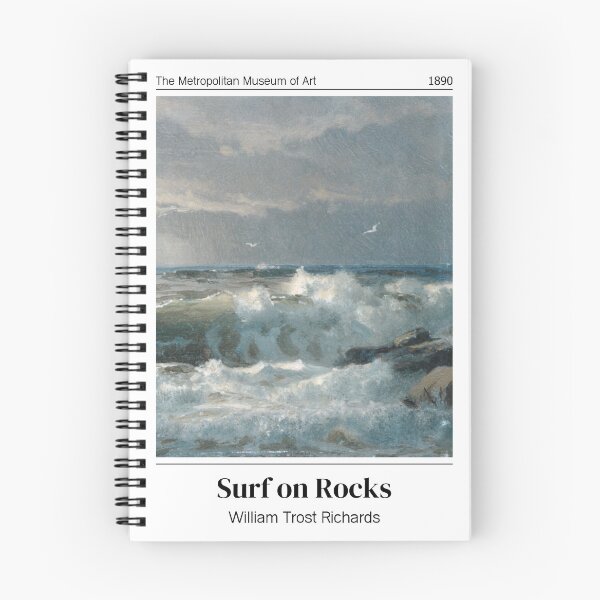 Item preview, “Surf on Rocks” (1890) Painting by William Trost Richards designed and sold by Art by Amanda.