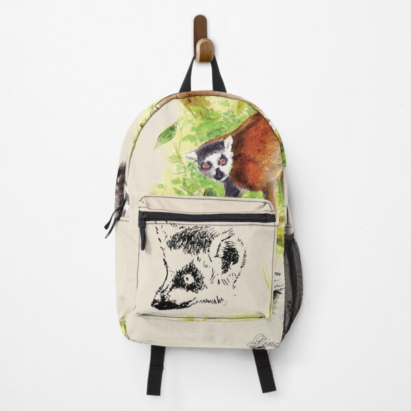 Item preview, Forest animal print, Lemur watercolor, illustration, luxury gift art, Madagascar designed and sold by MrRobertsPubs.