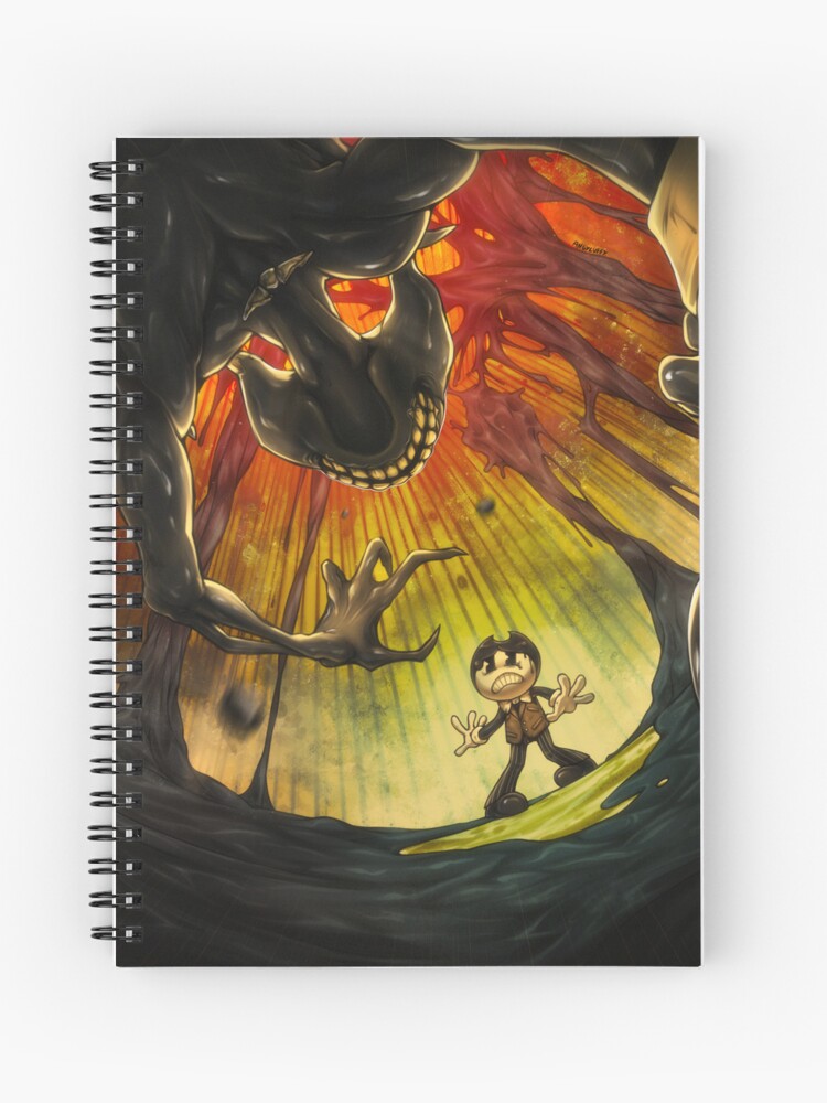 Ink Demon and Bendy (Bendy and The Dark Revival)  Spiral Notebook for Sale  by angyluffy