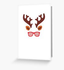Reindeer Glasses Christmas Cute Greeting Card