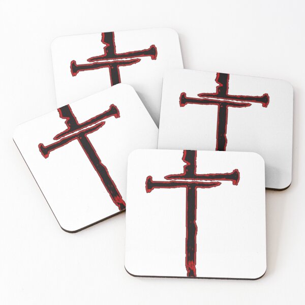 Item preview, Cross of Nails Black and Red Color designed and sold by Rowena Jones.
