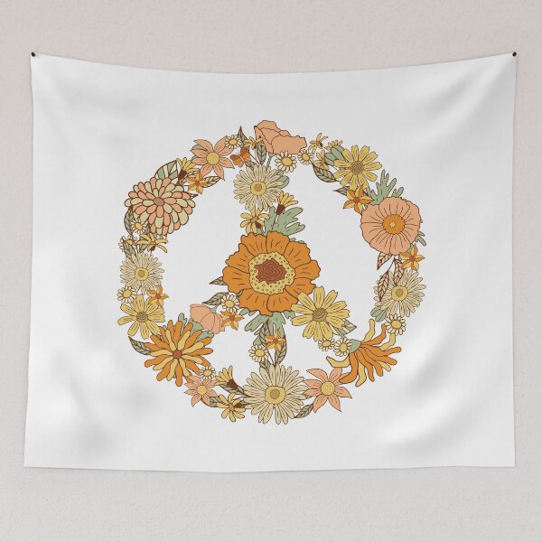 Item preview, Retro Peace Flowers designed and sold by Violet Grant.