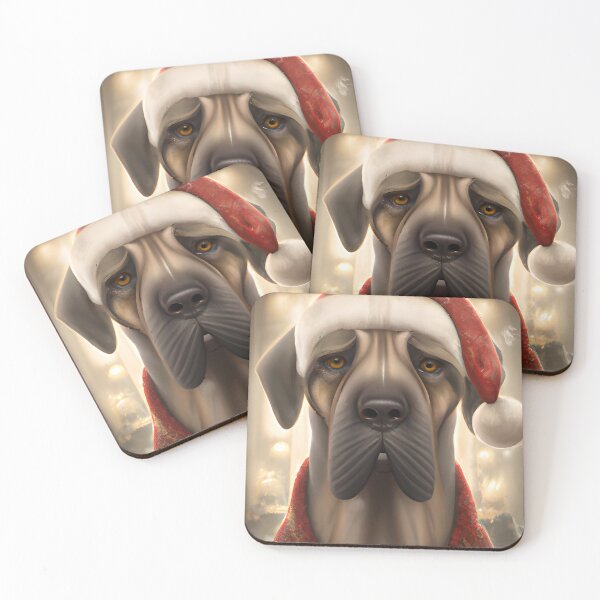 Item preview, Christmas Mastiff Wearing A Santa Hat designed and sold by ZenEverAI.
