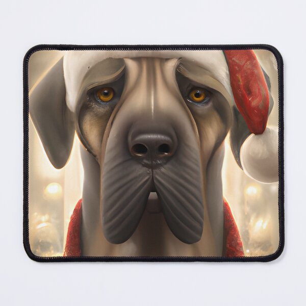Item preview, Christmas Mastiff Wearing A Santa Hat designed and sold by ZenEverAI.