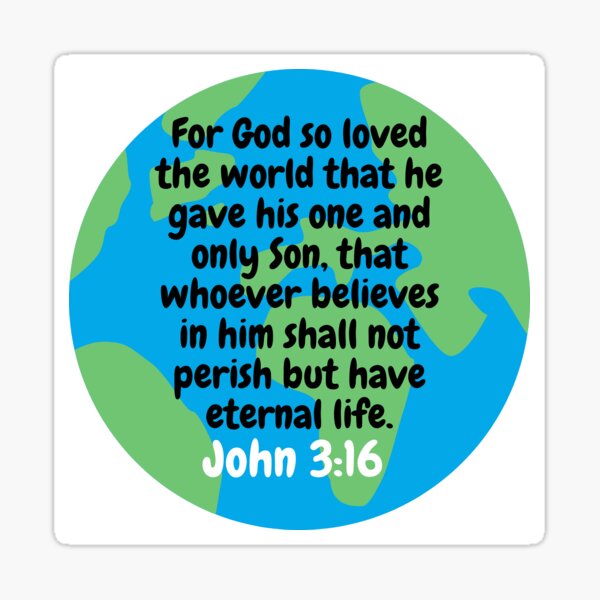 John 3:16 Bible Verse Sticker