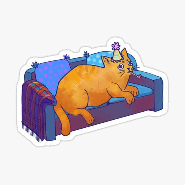 Party Cat Stickers for Sale