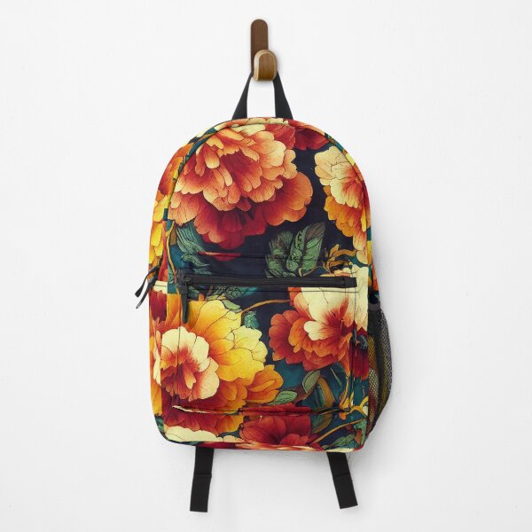 Item preview, Florally Red Peach and Yellow designed and sold by Patternifico.