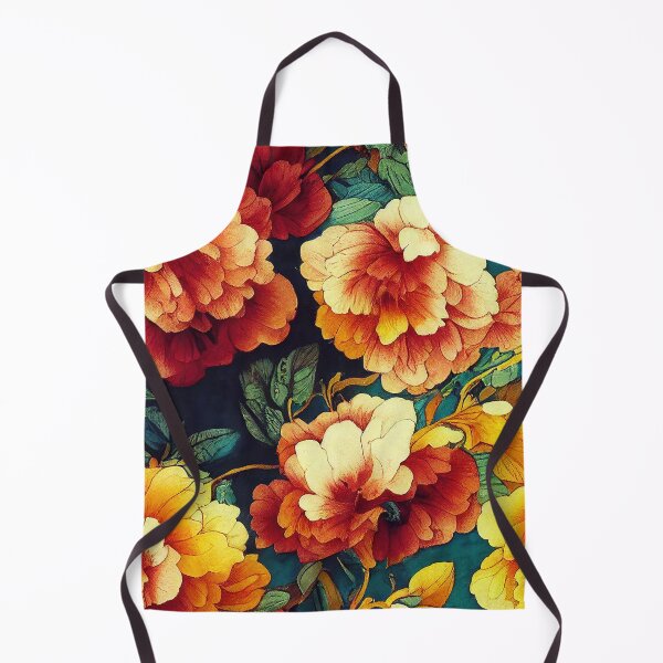 Item preview, Florally Red Peach and Yellow designed and sold by Patternifico.