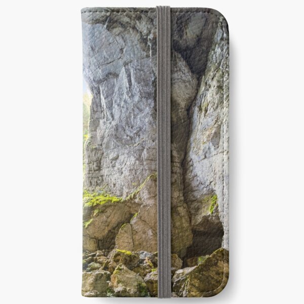 Cetatile cave sculpted by river in romanian mountains at sunrise iPhone Wallet