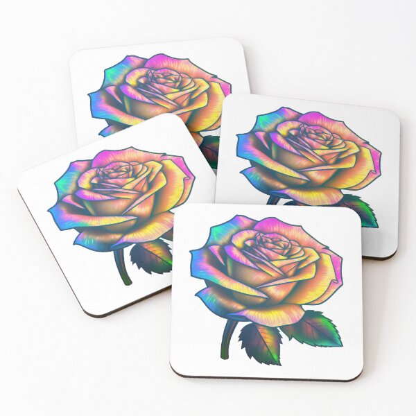 Item preview, Colorful foil style rose in bloom designed and sold by jgvisualarts.