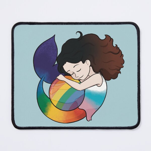 Item preview, LGBTQ+ Pride Mermaid Hugging a Ball - Variation 1 designed and sold by RoseActress.