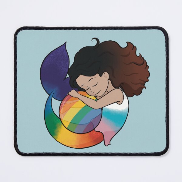 Item preview, LGBTQ+ Pride Mermaid Hugging a Ball - Variation 2 designed and sold by RoseActress.