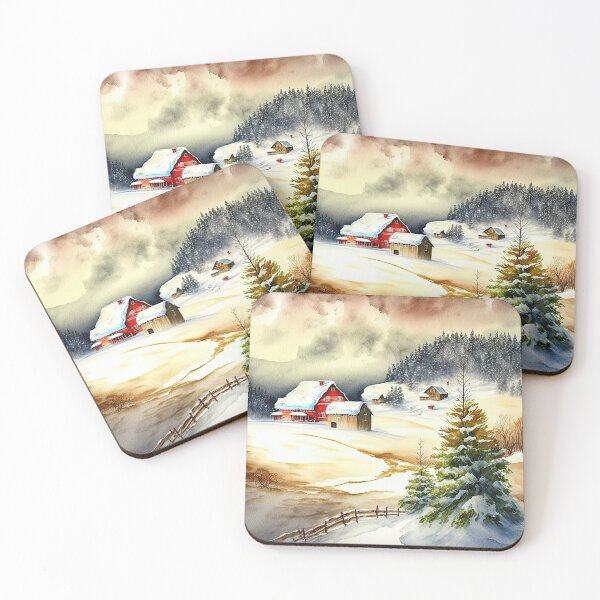 Item preview, Chritsmas Snow Winter Watercolor Landscapes series 1 designed and sold by micreations.