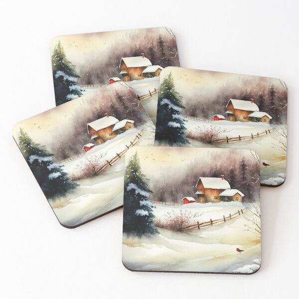 Item preview, Chritsmas Snow Winter Watercolor Landscapes series 2 designed and sold by micreations.