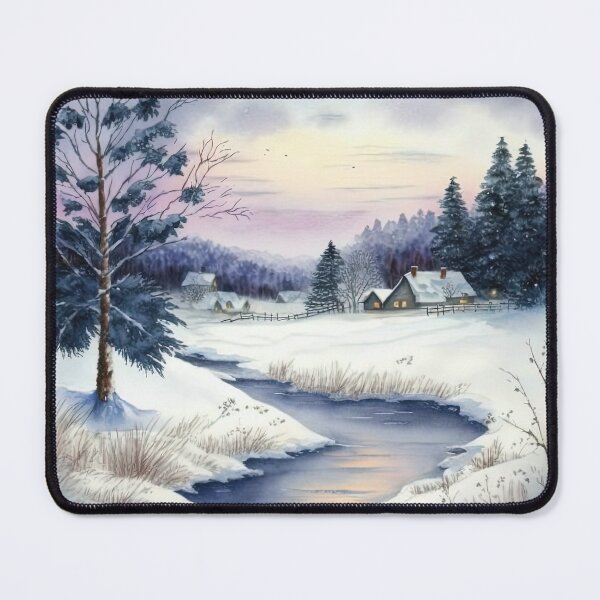 Item preview, Chritsmas Snow Winter Watercolor Landscapes series 3 designed and sold by micreations.