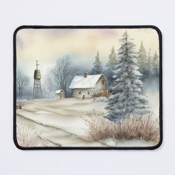 Item preview, Chritsmas Snow Winter Watercolor Landscapes series 4 designed and sold by micreations.