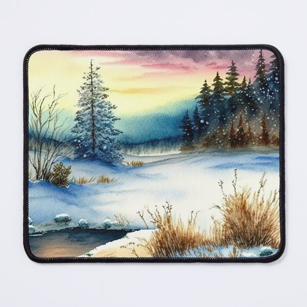 Item preview, Chritsmas Snow Winter Watercolor Landscapes series 5 designed and sold by micreations.