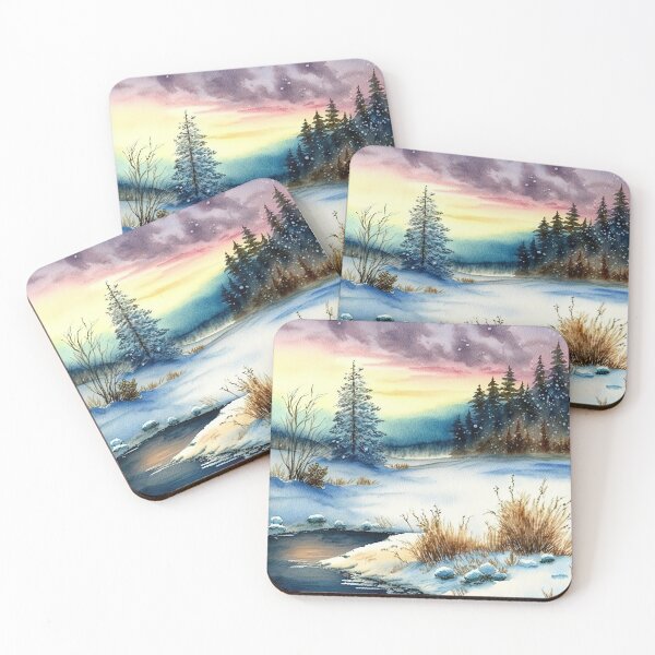 Item preview, Chritsmas Snow Winter Watercolor Landscapes series 5 designed and sold by micreations.