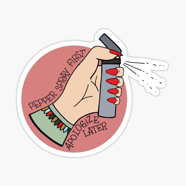 Pepper Spray First MFM Illustration Sticker