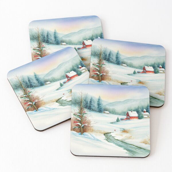 Item preview, Chritsmas Snow Winter Watercolor Landscapes series 6 designed and sold by micreations.