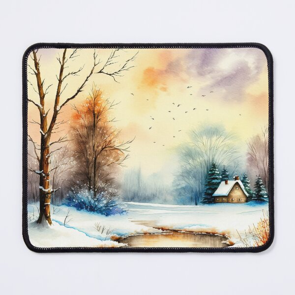 Item preview, Chritsmas Snow Winter Watercolor Landscapes series 8 designed and sold by micreations.