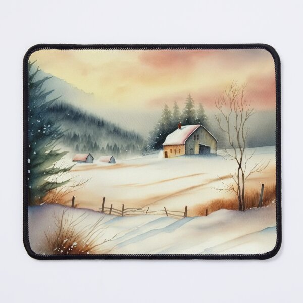Item preview, Chritsmas Snow Winter Watercolor Landscapes series 9 designed and sold by micreations.