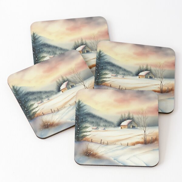 Item preview, Chritsmas Snow Winter Watercolor Landscapes series 9 designed and sold by micreations.