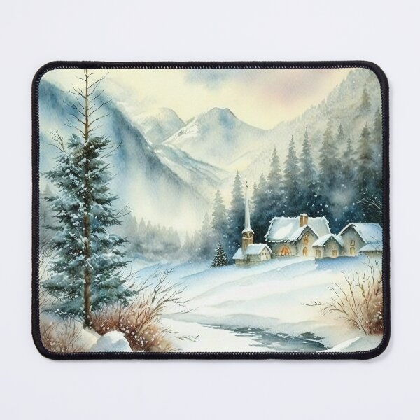 Item preview, Chritsmas Snow Winter Watercolor Landscapes series 10 designed and sold by micreations.