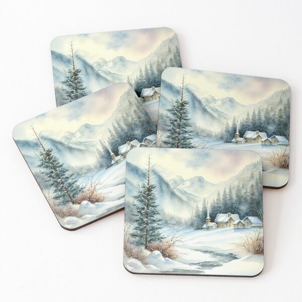 Item preview, Chritsmas Snow Winter Watercolor Landscapes series 10 designed and sold by micreations.