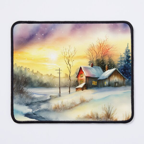 Item preview, Chritsmas Snow Winter Watercolor Landscapes series 12 designed and sold by micreations.