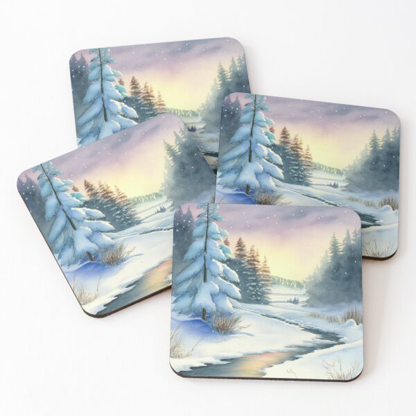 Item preview, Chritsmas Snow Winter Watercolor Landscapes series 14 designed and sold by micreations.