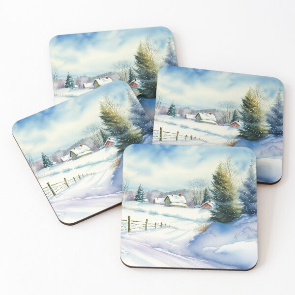 Item preview, Chritsmas Snow Winter Watercolor Landscapes series 15 designed and sold by micreations.