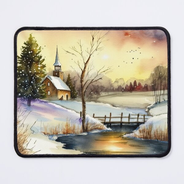 Item preview, Chritsmas Snow Winter Watercolor Landscapes series 16 designed and sold by micreations.