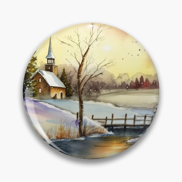 Item preview, Chritsmas Snow Winter Watercolor Landscapes series 16 designed and sold by micreations.