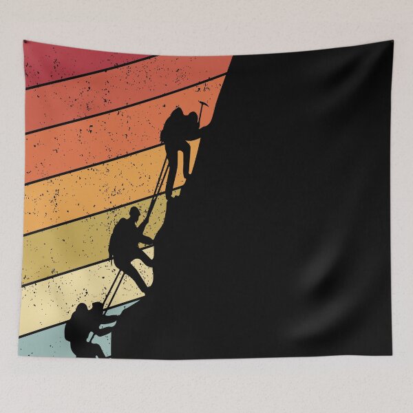 Item preview, Climbing Silhouette on Distressed Rainbow designed and sold by sweetbelle.