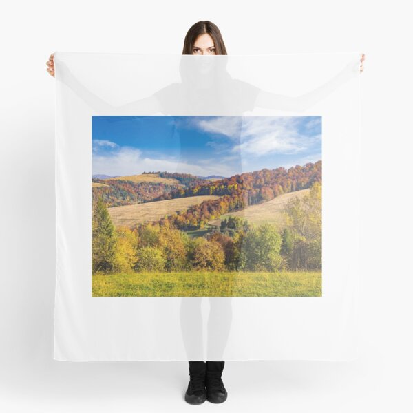 trees on autumn meadow in mountains Scarf