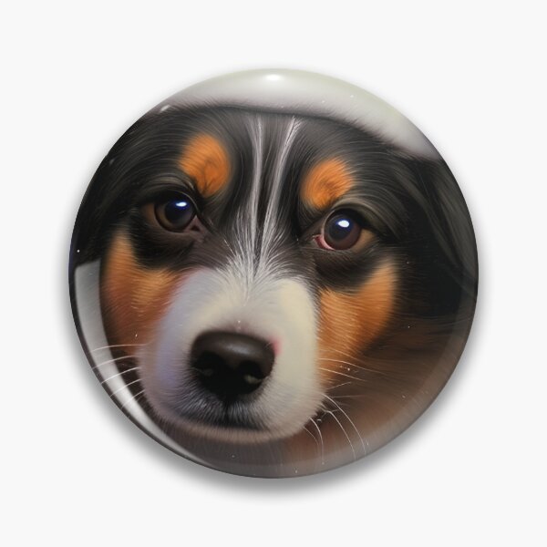 Item preview, Christmas Miniature American Shepherd Wearing A Santa Hat designed and sold by ZenEverAI.