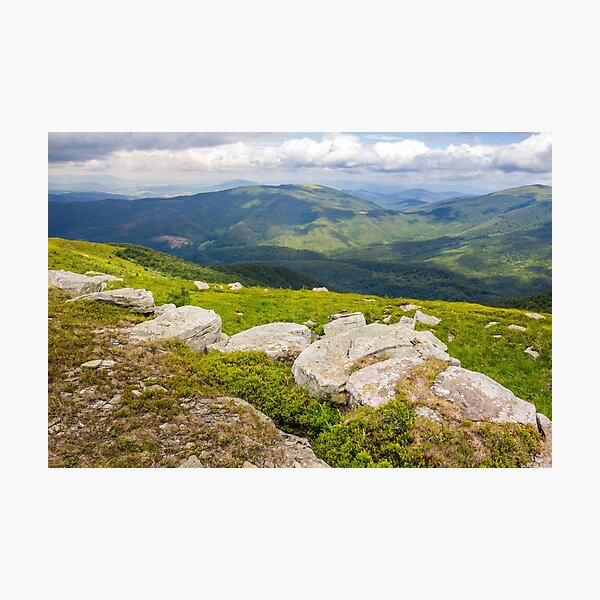 white boulders on the hillside Photographic Print