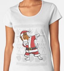 Dabbing Jack Russell Terrier Ugly Christmas Sweater Graphic Women's Premium T-Shirt