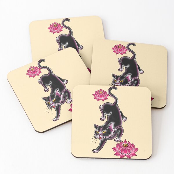 Item preview, Cat in lotus tattoo  designed and sold by Chatchot.