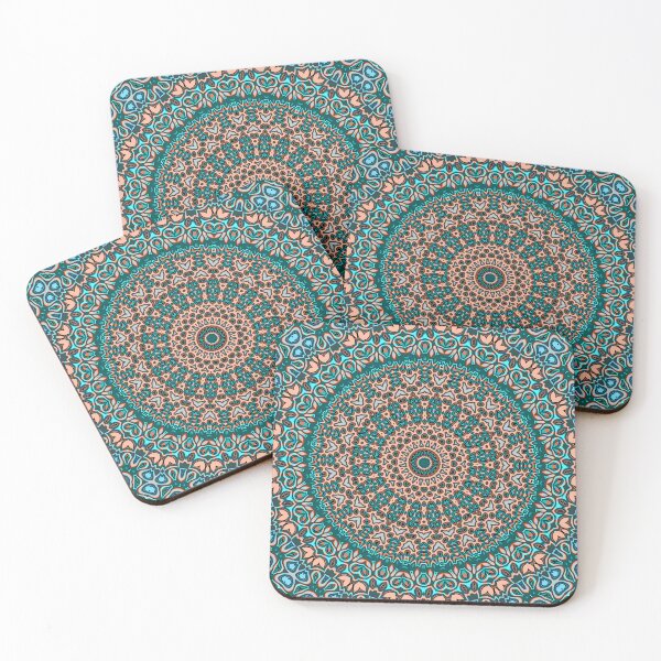 Item preview, Turquoise Coral Mandala. designed and sold by marinaklykva.