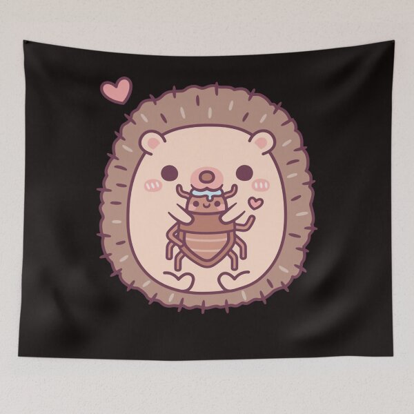Item preview, Cute Hedgehog Munching On Beetle Funny designed and sold by HerrProfDrGerno.