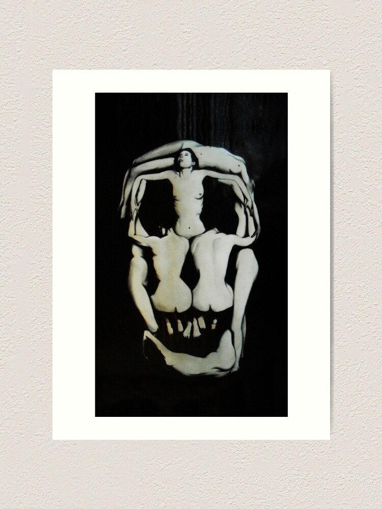 Salvador Dali Skull Darkened Art Print