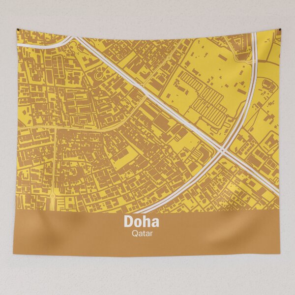 Item preview, Doha, Qatar map  designed and sold by wamuigaworld.
